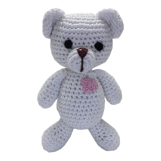 Knit Knacks Organic Cotton Pet Toy - "Teddy The White Bear"